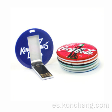 Unidad flash USB de tarjeta redonda personalizada